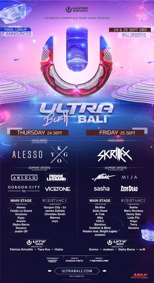 Ultra Bali 2015 line up