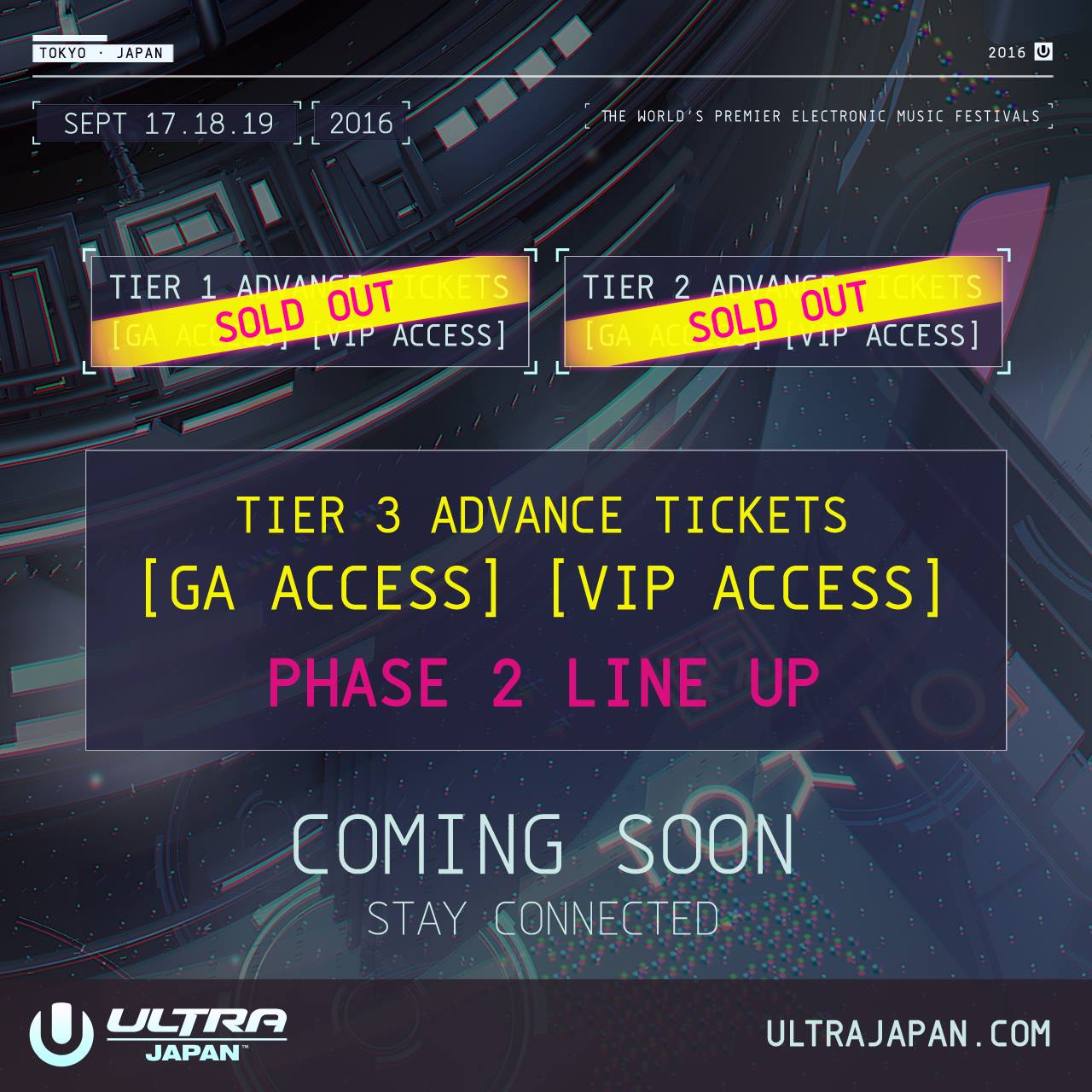 TIER 2 ADVANCE TICKETS COMPLETELY SOLD OUT!