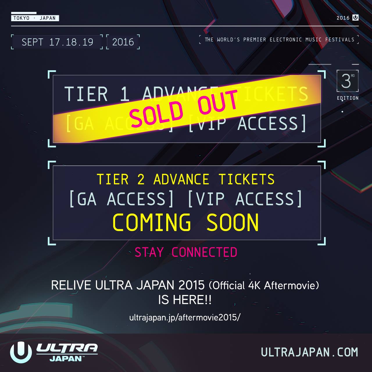 TIER1 ADVANCE TICKETS ALL SOLD OUT