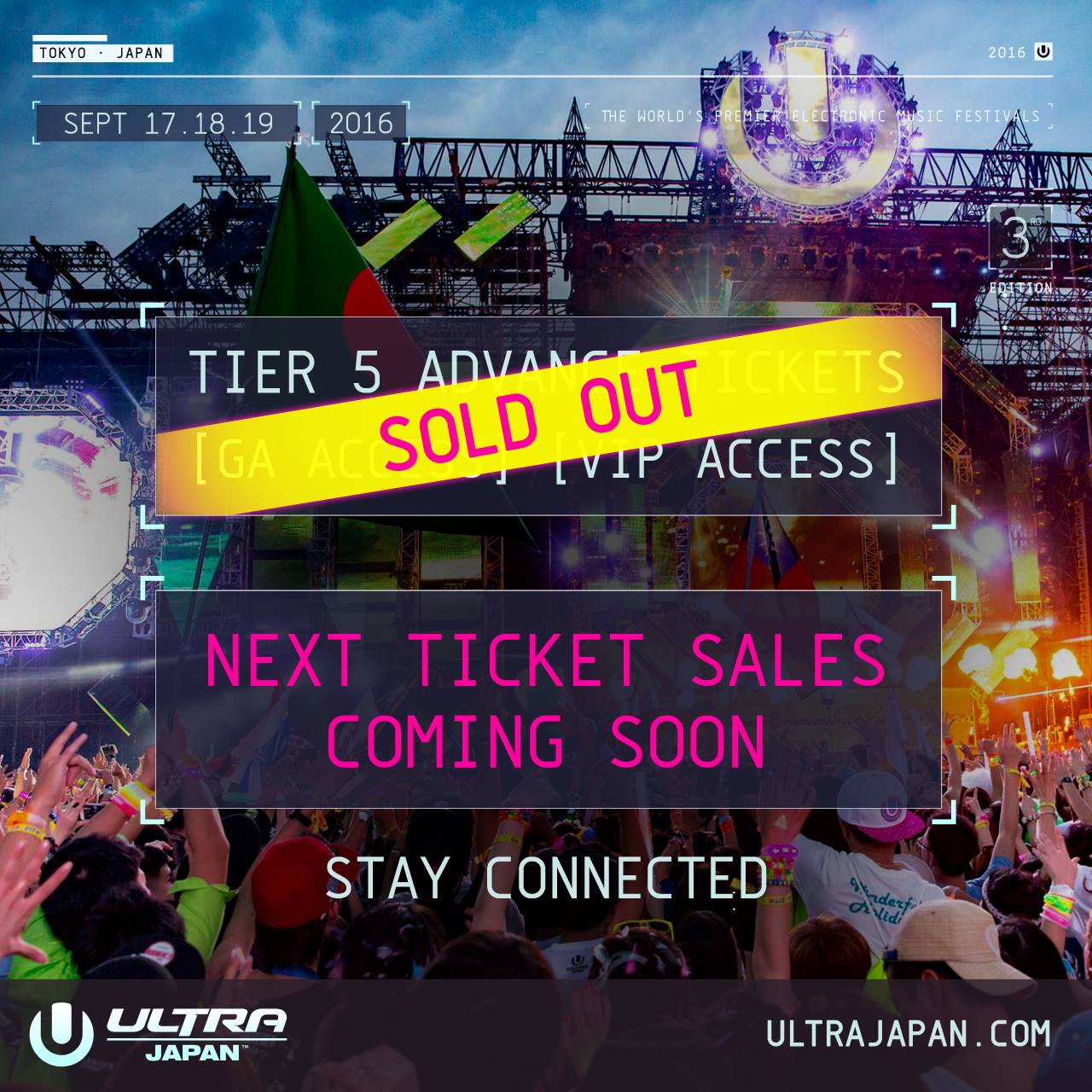 TIER 5 ADVANCE TICKETS COMPLETELY SOLD OUT