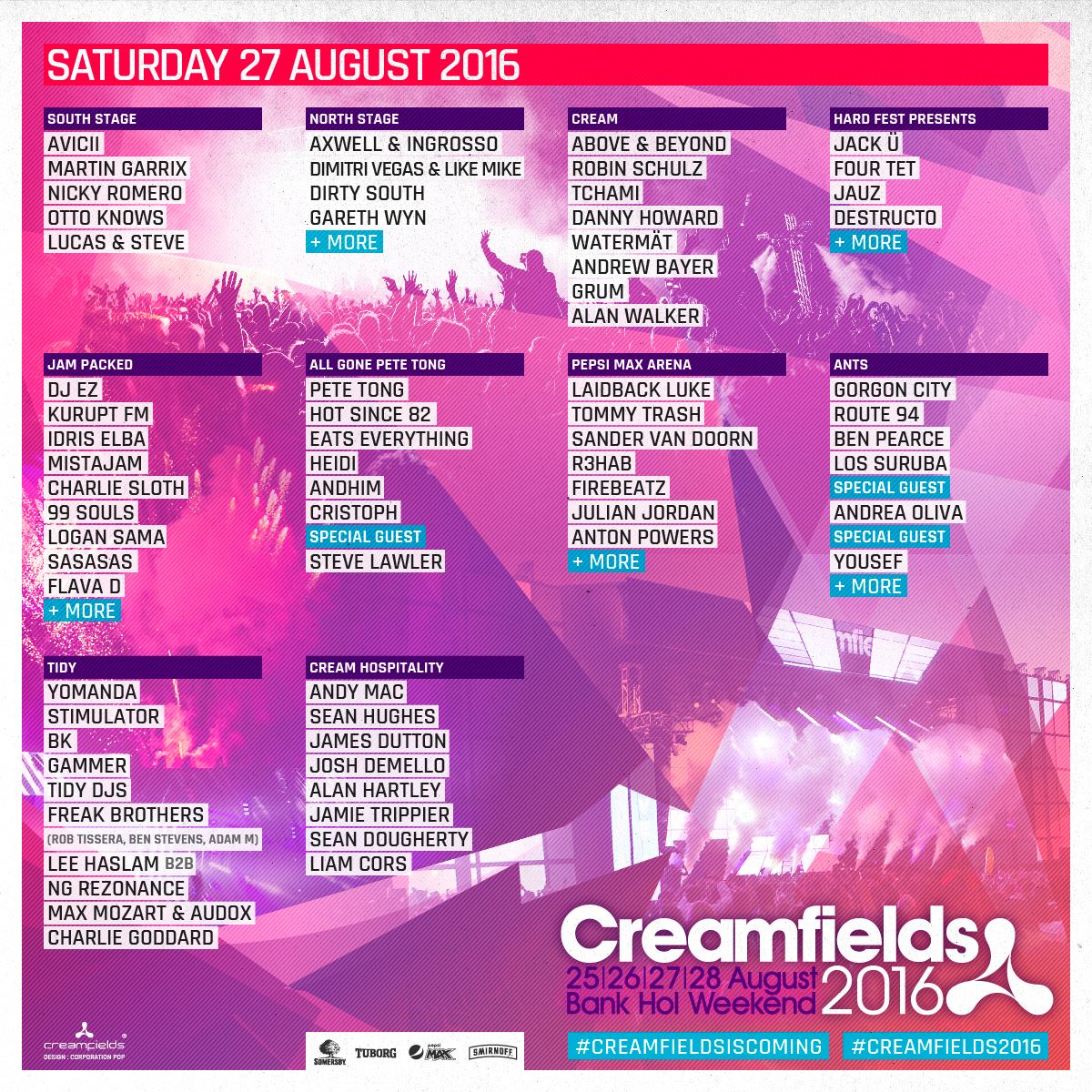 Creamfields 2016 27 line up
