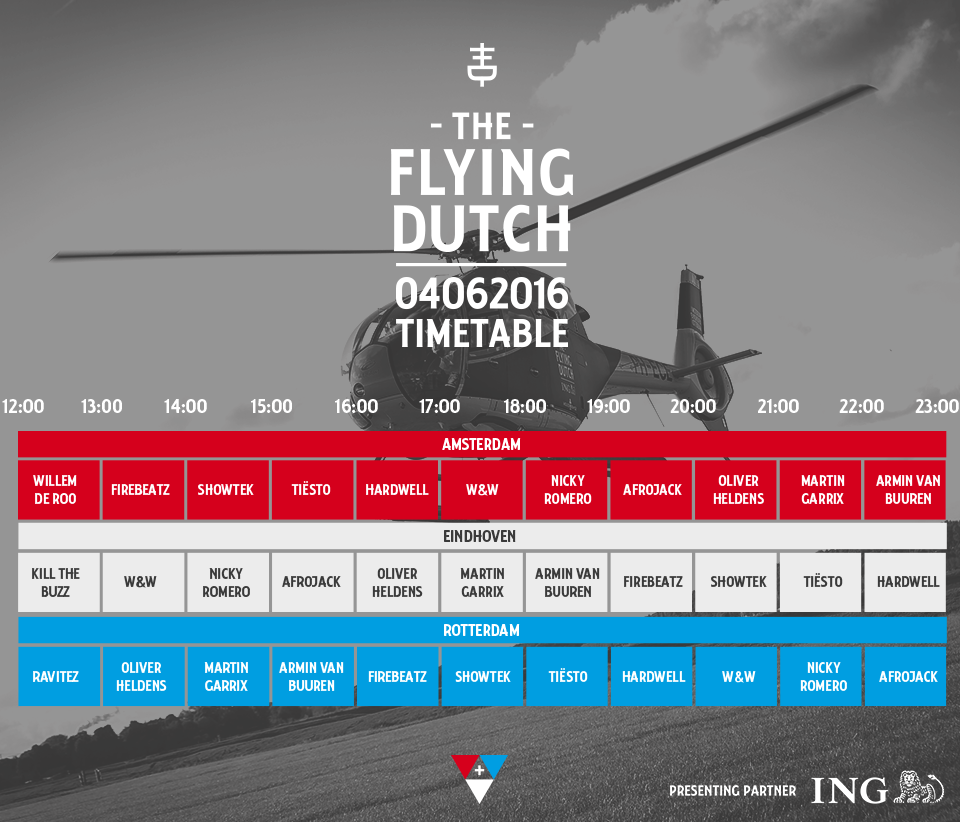 The Flying Dutch TIMETABLE
