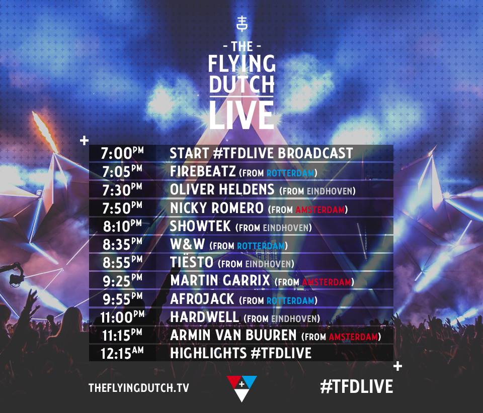 The Flying Dutch 2016 timetable