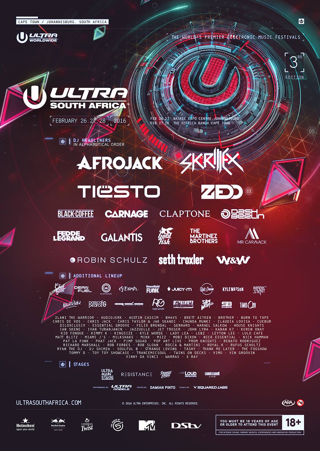 Ultra South Africa 2016 lineup